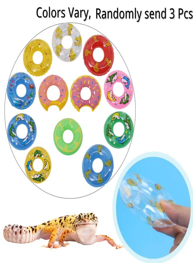 WCDJOMOP Bearded Dragon Swimming Pool with Inflatable Float Set - Foldable Collapsible Bathing Cooling Pool Bath Tub Reptile Collar Ring for Lizard Amphibians Grooming Health Supplies (30x10cm(11.8''x3.9'')) - Image 4